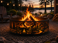 Cabin Scene Fire Ring